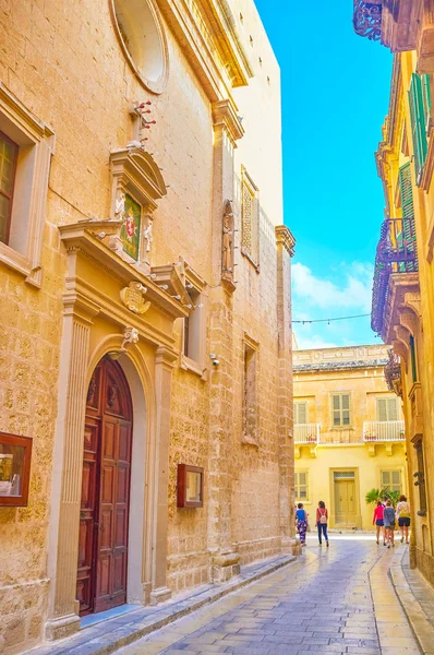 Mdina Malta Junio 2018 Fortaleza Mdina Cuenta Con Hermosos Edificios — Foto de Stock