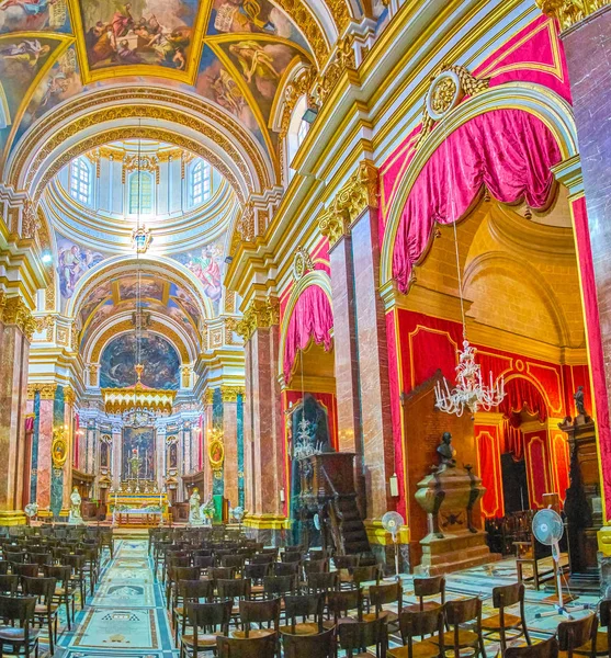 Mdina Malte Juin 2018 Cathédrale Centrale Ville Possède Belles Fresques — Photo