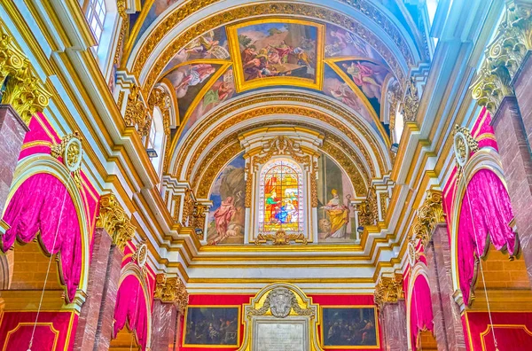 Mdina Malta Июня 2018 Года Красивые Потолки Собора Святого Павла — стоковое фото