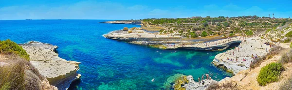 Marsaxlokk Malta Junio 2018 Costa Delimara Cuenta Con Una Las — Foto de Stock