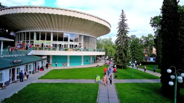 Morshyn Ukrayna Temmuz 2018 Pompa Odası Spa Resort Çevresinde Doğal — Stok video