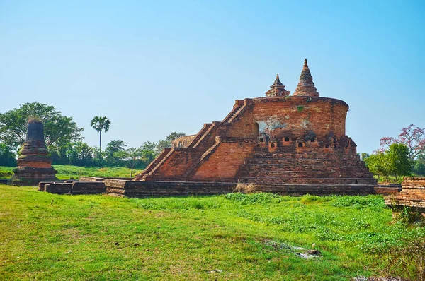 Den Unika Arkitekturen Myint Taung Tempel Ligger Bland Buddhistiska Arkeologiska — Stockfoto