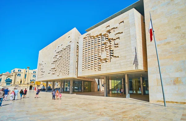 Valletta Malta June 2018 New Parliament Building Facing Republic Street — Stock Photo, Image