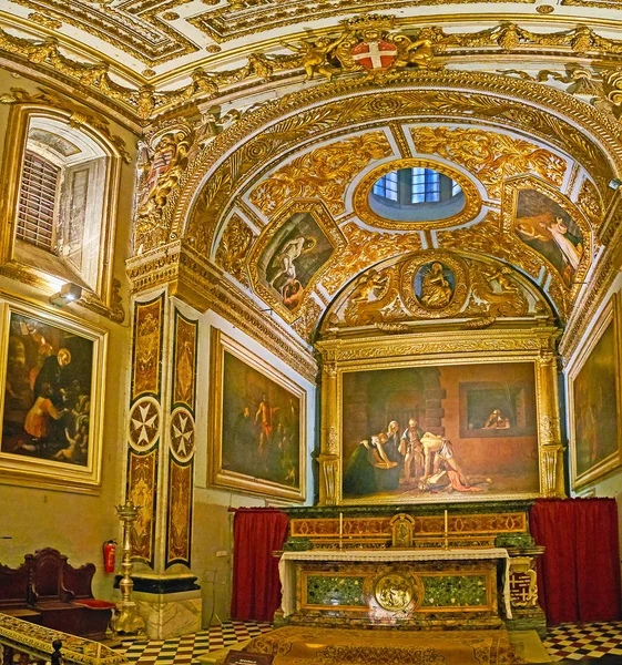 Valletta Malta June 2018 Masterpiece Oratory John Cathedral Rich Decors — Stock Photo, Image