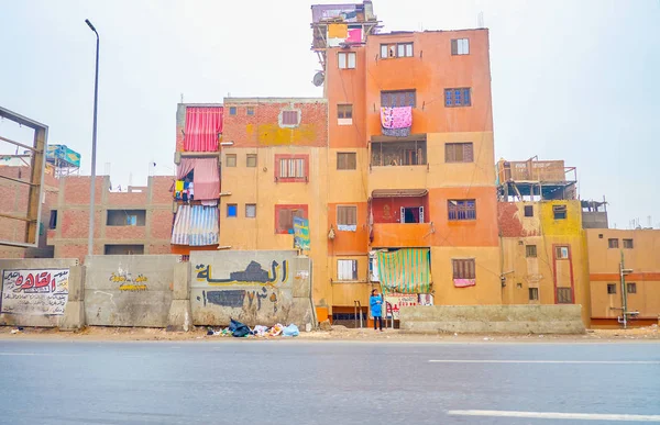 Kairo Ägypten Dezember 2017 Das Arme Wohnviertel Mit Schäbigen Häusern — Stockfoto