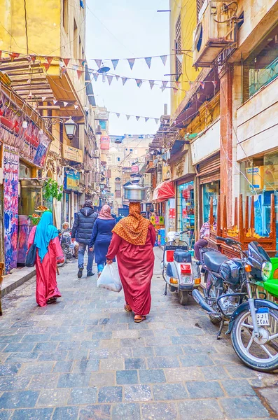 Cairo Egipto Diciembre 2017 Las Mujeres Egipcias Con Ropa Tradicional — Foto de Stock