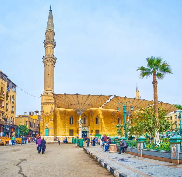 Cairo Mısır Aralık 2017 Hussein Cami Turistler Arasında Çok Ziyaret — Stok fotoğraf