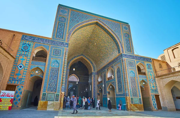 Yazd Irão Outubro 2017 Mesquita Medieval Jameh Popular Entre Turistas — Fotografia de Stock