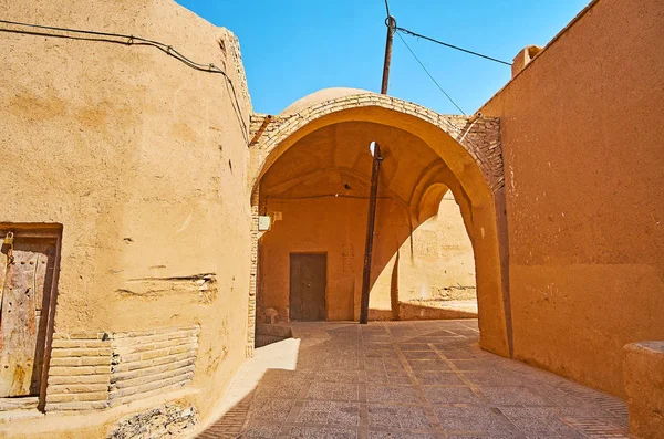 Tarihi Adobe Yazd Şehir Bir Eski Keşfetmek Dünya Ile Labirent — Stok fotoğraf