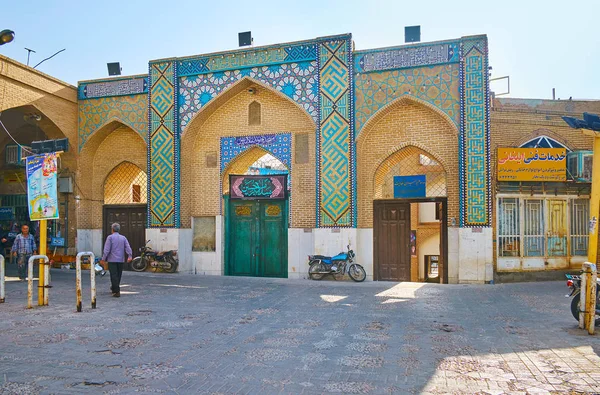 Yazd Irán Octubre 2017 Puerta Ladrillo Mezquita Mulla Ismael Está —  Fotos de Stock