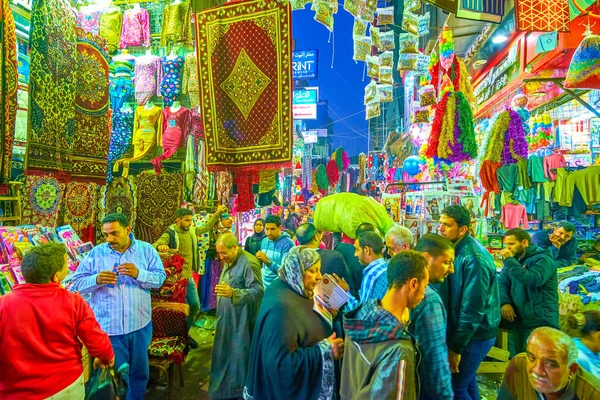 Cairo Egipto Diciembre 2017 Las Calles Llenas Gente Mercado Khan — Foto de Stock