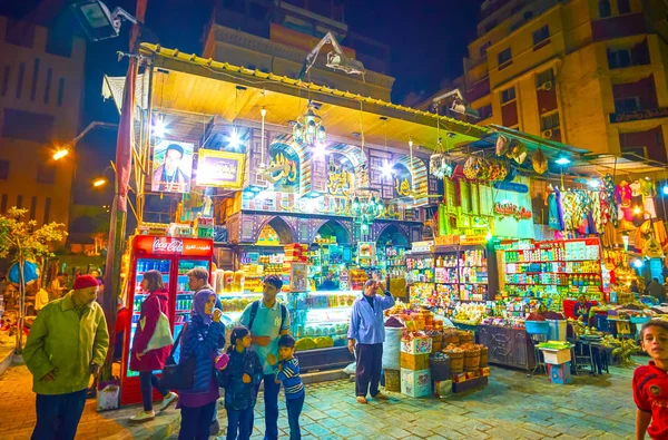 Cairo Egito Dezembro 2017 Pequeno Café Rua Com Doces Bebidas — Fotografia de Stock