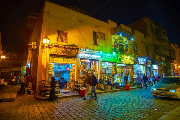 Cairo Egypte Décembre 2017 Les Petites Boutiques Occupent Rez Chaussée — Photo