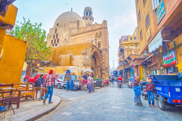 Cairo Egito Dezembro 2017 Famoso Mercado Mercearia Rua Gamaleya Torno — Fotografia de Stock