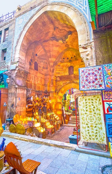 Cairo Egypt December 2017 Medieval Bab Ghuri Gates Colorful Dome — Stock Photo, Image