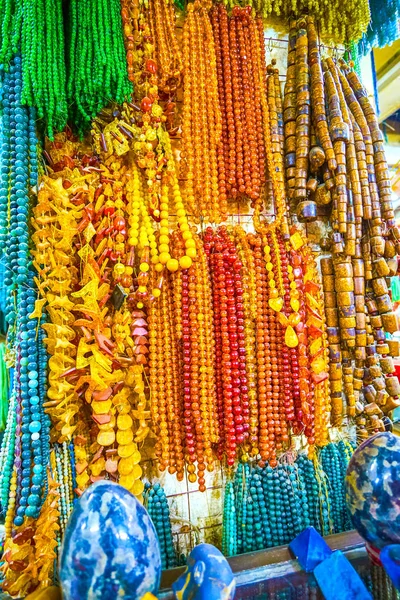 Amber Beads One Most Untypical Souvenirs Tourist Market Cairo Egypt — Stock Photo, Image