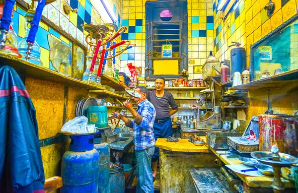 카이로 이집트 2017 요리사와 웨이터 카이로에 청소와 찻집에서 — 스톡 사진