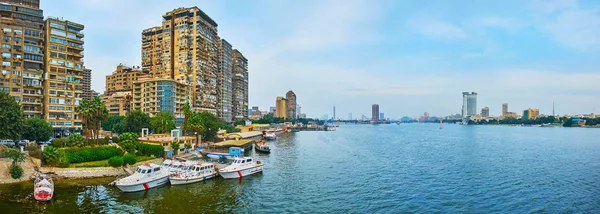 Giza Egypt December 2017 Panorama Old Residential High Rises Nile — 图库照片