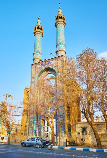 Yazd Iran October 2017 Huge Entrance Portal Iwan Rozeh Mohamadieh — Stock Photo, Image