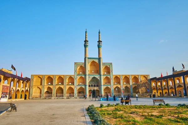 Yazd Iran October 2017 Hosseinieh Amir Chakhmaq Complex Intricate Mosaic — Stock Photo, Image