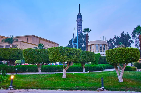 Giardino Ornamentale Del Centro Culturale Nazionale Con Alberi Tagliati Cespugli — Foto Stock