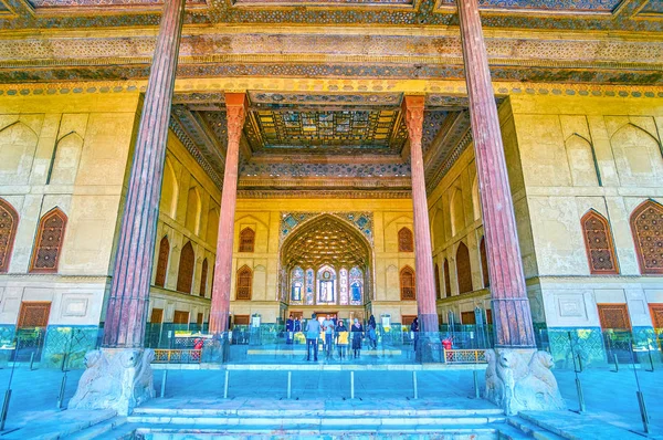 Isfahánu Írán Října 2017 Chehel Sotoun Palác Pěkným Příkladem Nádherné — Stock fotografie