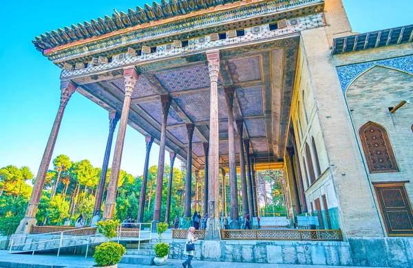 Isfahan Irão Outubro 2017 Palácio Chehel Sotoun Lugar Muito Popular — Fotografia de Stock
