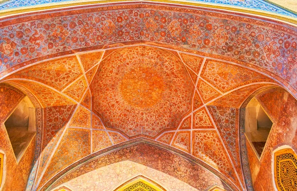 Isfahan Irán Október 2017 Portál Festett Mennyezete Chehel Sotoun Palotában — Stock Fotó