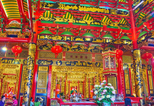 Yangon Myanmar Febrero 2018 Interior Del Templo Kheng Hock Keong — Foto de Stock