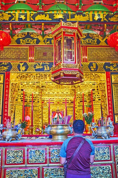 Yangon Myanmar Febrero 2018 Santuario Principal Kheng Hock Keong Qingfu — Foto de Stock