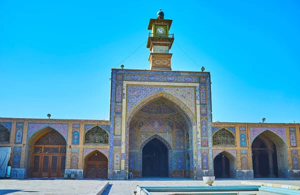 Visit Stunning Seyed Mosque Large Sahn Scenic Portals Clock Tower — Stock Photo, Image