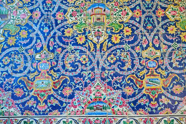 Isfahan Iran October 2017 Details Wall Decoration Seyed Mosque Persian — Stock Photo, Image