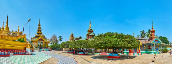 Bago Myanmar Febbraio 2018 Panorama Della Pagoda Shwemawdaw Con Santuari — Foto Stock