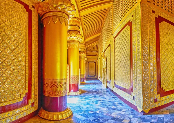 Bago Myanmar Února 2018 Krásné Koridor Bee Bhammayarthana Throne Hall — Stock fotografie