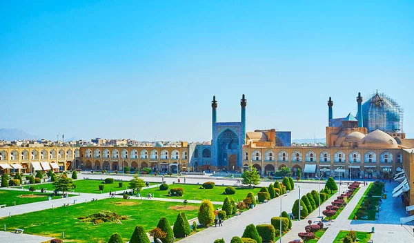 Nakş Cihan Meydanı Tarihi Topluluğu Masmavi Döşeme Royal Şah Camii — Stok fotoğraf