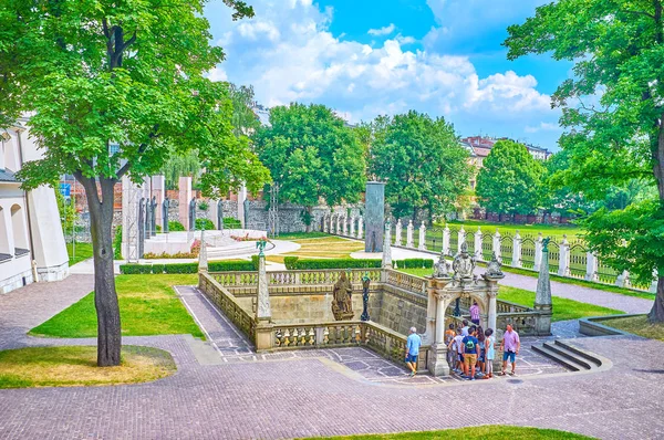 Krakow Poland June 2018 Queue Holy Spring Small Pond Michael — Stock Photo, Image