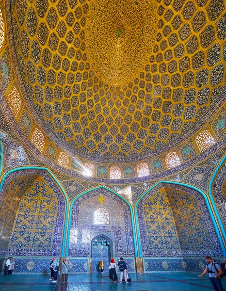 Isfahan Iran Oktober 2017 Panorama Van Meesterwerk Interieur Van Koninklijke — Stockfoto