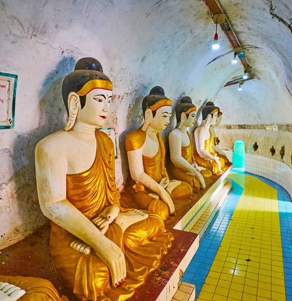 Bago Myanmar Februar 2018 Bilder Von Lord Buddha Der Die — Stockfoto