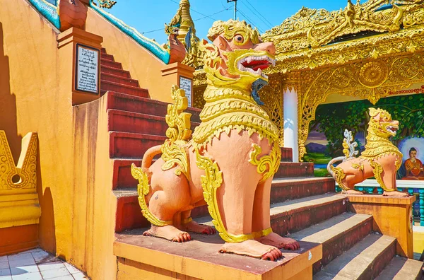 Bago Myanmar February 2018 Tangga Ochra Pagoda Mahazedi Dijaga Oleh — Stok Foto