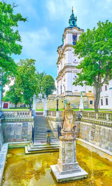 Pequena Piscina Santo Estanislau Com Primavera Santa Localizada Território São — Fotografia de Stock