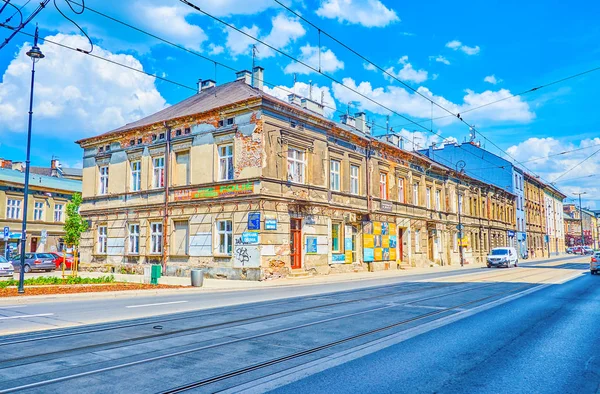 Краков Польша Июня 2018 Года Исторические Потрепанные Здания Улице Болеслава — стоковое фото