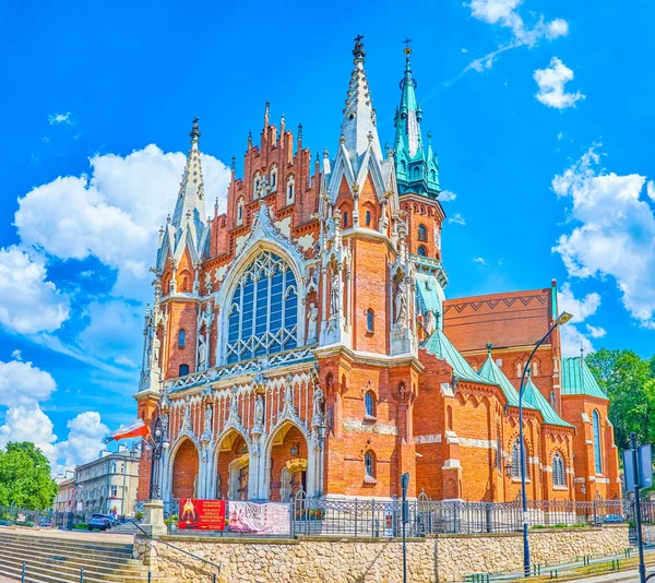 Krakow Polonia Giugno 2018 Chiesa San Giuseppe Stile Neogotico Con — Foto Stock