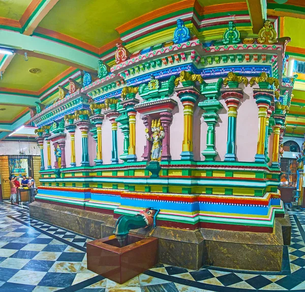 Янгон Мьянма Февраля 2018 Года Интерьер Индуистского Храма Шри Каали — стоковое фото