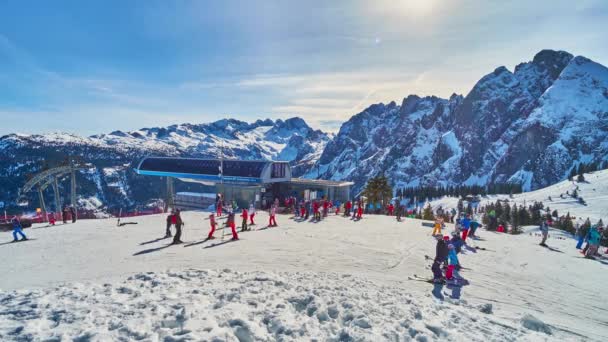 Gosau Austria Febrero 2019 Estación Superior Del Teleférico Panorama Jet — Vídeos de Stock