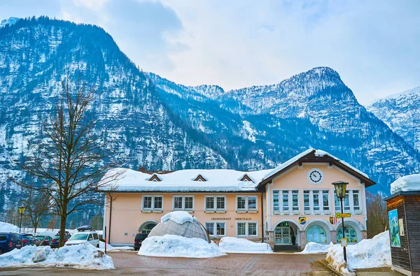 Železniční stanice Obertraun, Salzkammergut, Rakousko — Stock fotografie