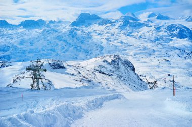 Manzarası ile Dachstein Alpler, Salzkammergut, Avusturya