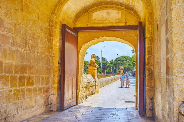 Mdina kale, Malta bırakarak — Stok fotoğraf