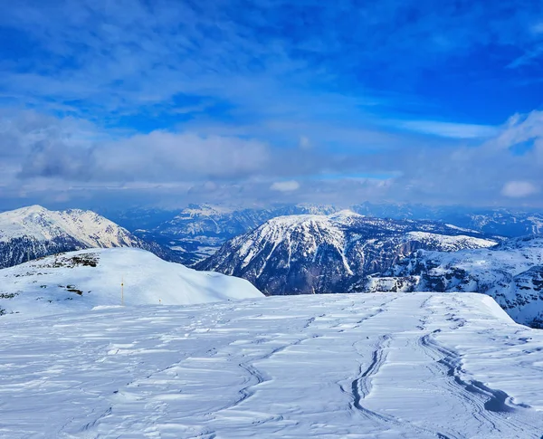 Winterlandschap van Dachstein Alpen, Salzkammergut, Oostenrijk — Stockfoto