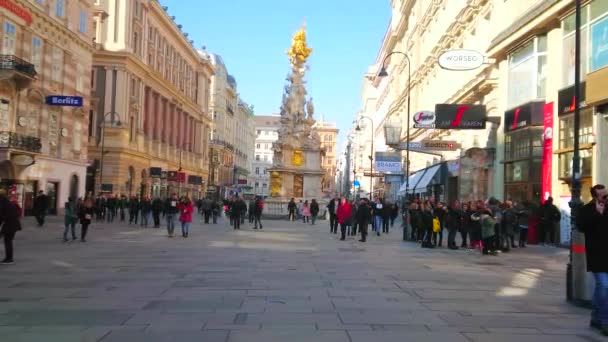 Wien Österrike Februari 2019 Pesten Eller Trefaldighetskolonnen Vackraste Stadens Landmärken — Stockvideo