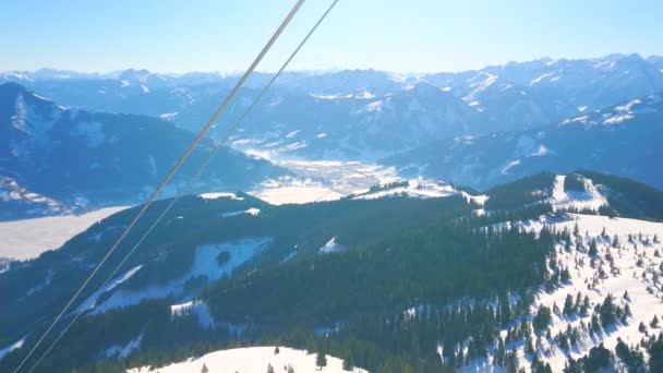 Panorama Zell Zee Resort Top Schmittenhohe Mount View Frozen Zeller — Stock Video